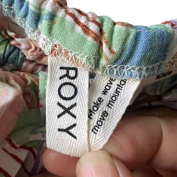 Roxy  Shallow Love Crop Top Blouse Womens Sz. Medium Tropical Resortwear Beach - Picture 4 of 12